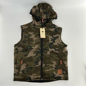 Allston Outfitters Deadstock Zip Up Camo Green Vest NWT Large